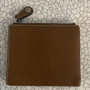 Coach Tan Leather Zip Wallet